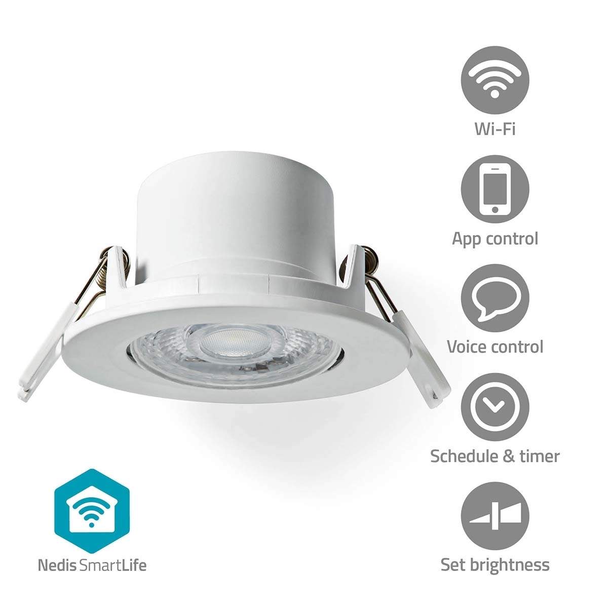 SmartLife Lofts lys | Wi-Fi | Varm til kølig hvid | Runde | Diameter: 52 mm | 68 - 74 mm | 360 lm | 2700 - 6500 K | IP20 | Energ billede