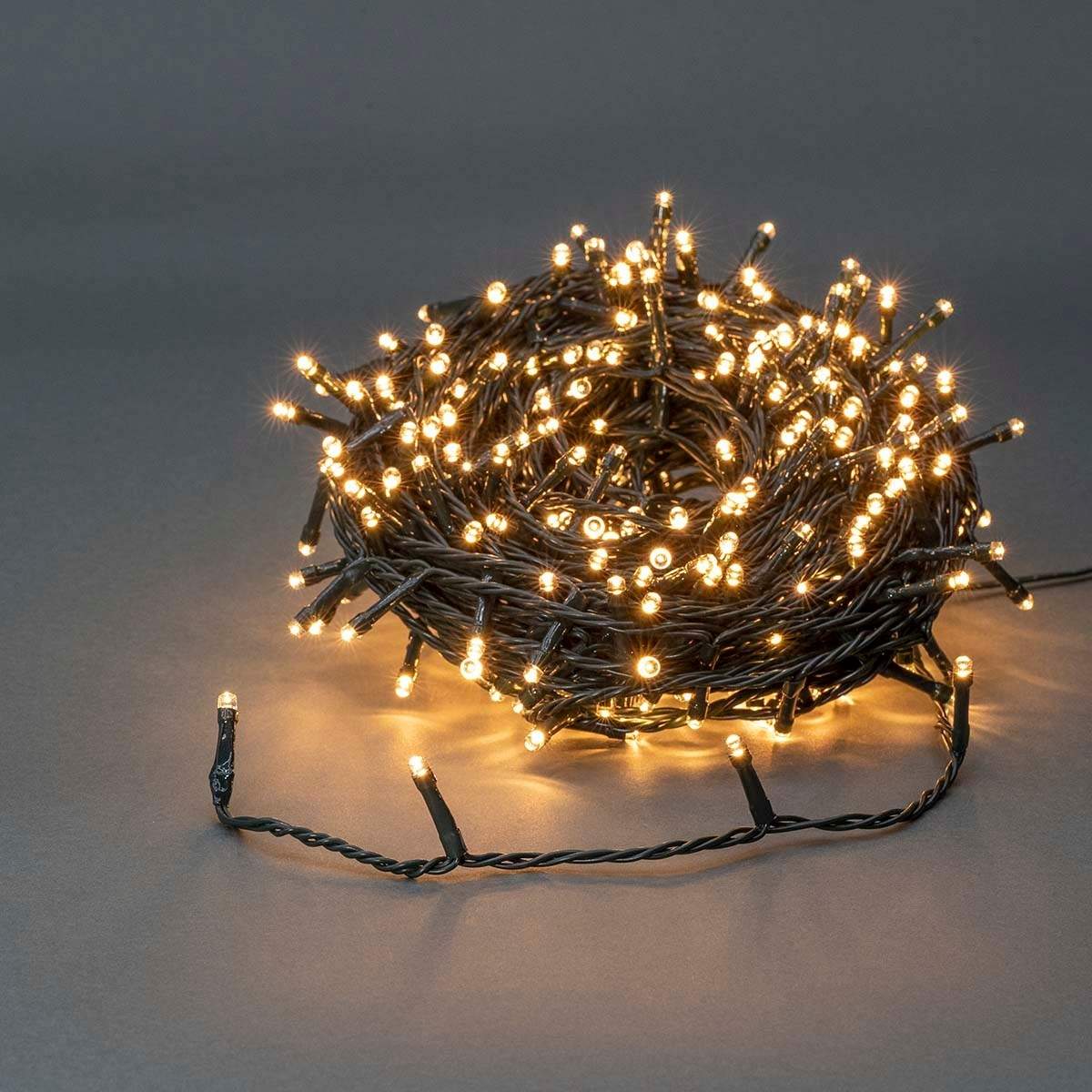 Julebelysning | Snor | 320 LED's | Varm Hvid | 24.00 m | Lyseffekter: 7 | Indendørs eller udendørs | Strømforsyning