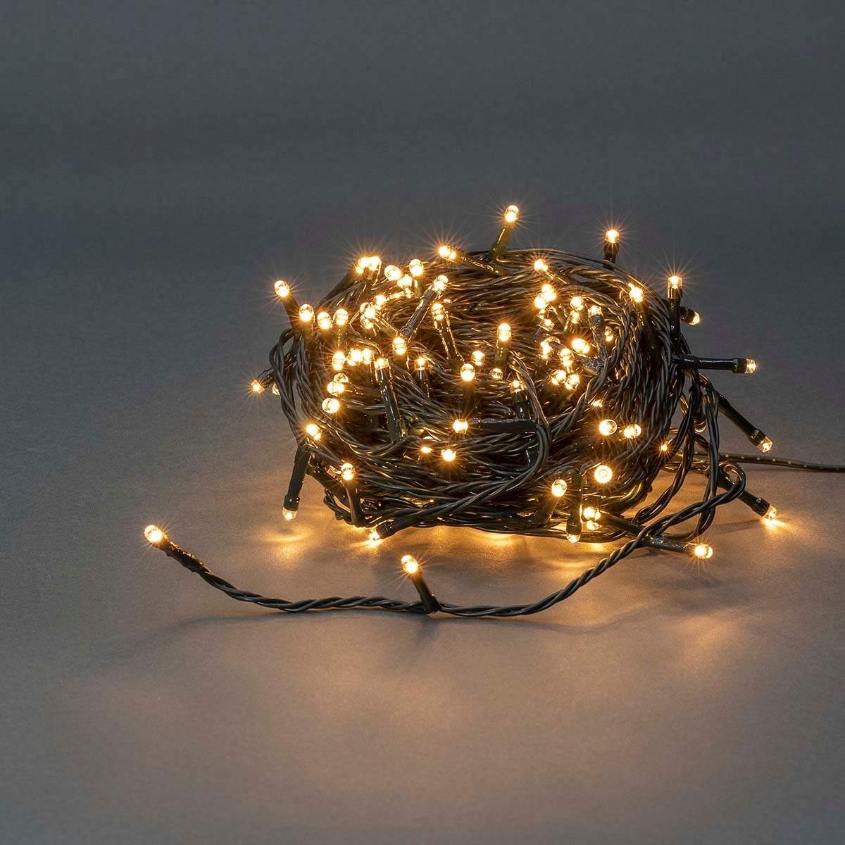 Julebelysning | Snor | 180 LED's | Varm Hvid | 13.50 m | Lyseffekter: 7 | Indendørs eller udendørs | Strømforsyning billede