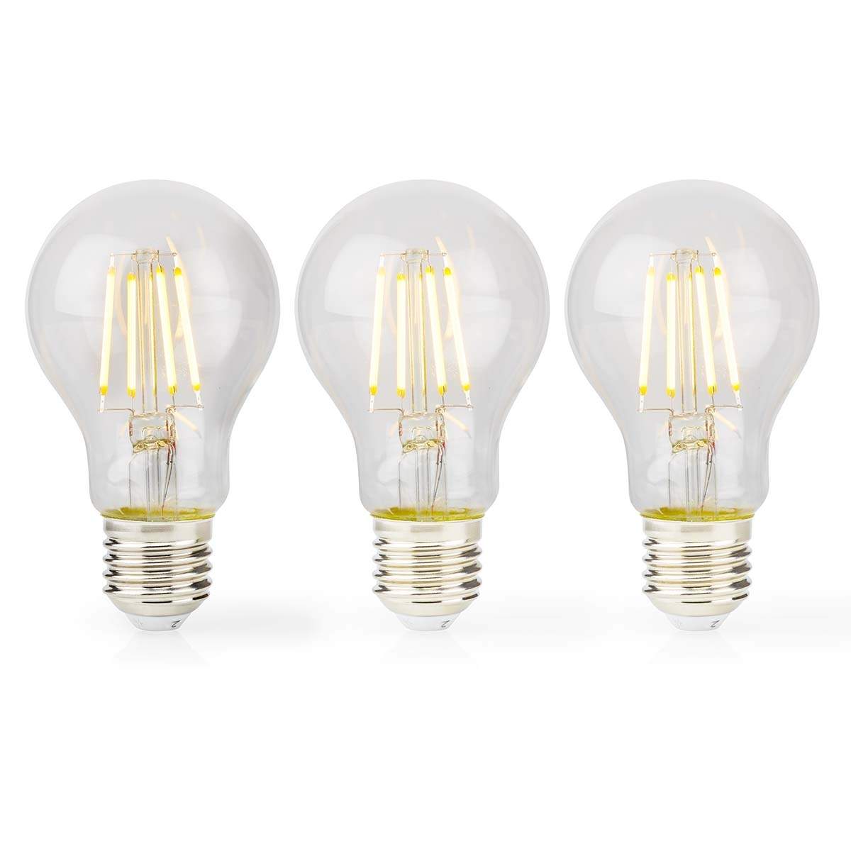 LED glødepære E27 | A60 | 7 W | 806 lm | 2700 K | Dimbar | Varm Hvid | Retro stil | 3 stk.