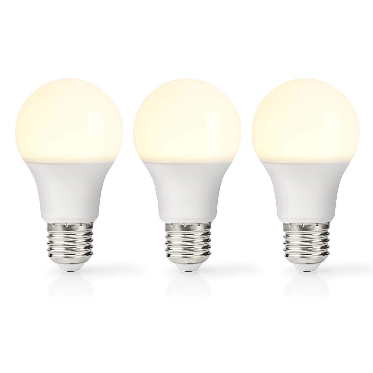 Nedis LED Pære E27 | A60 | 8.0 W | 806 lm | 2700 K | Varm Hvid | Retro stil | Frosted | 3 stk.