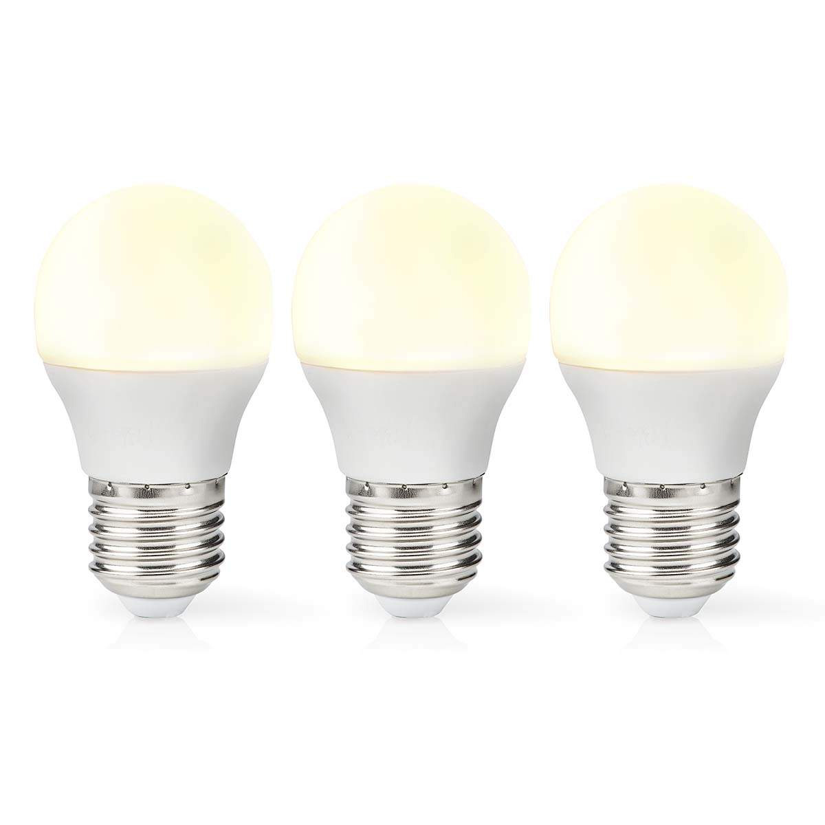 LED Pære E27 | G45 | 4.9 W | 470 lm | 2700 K | Varm Hvid | Retro stil | Frosted | 3 stk. billede