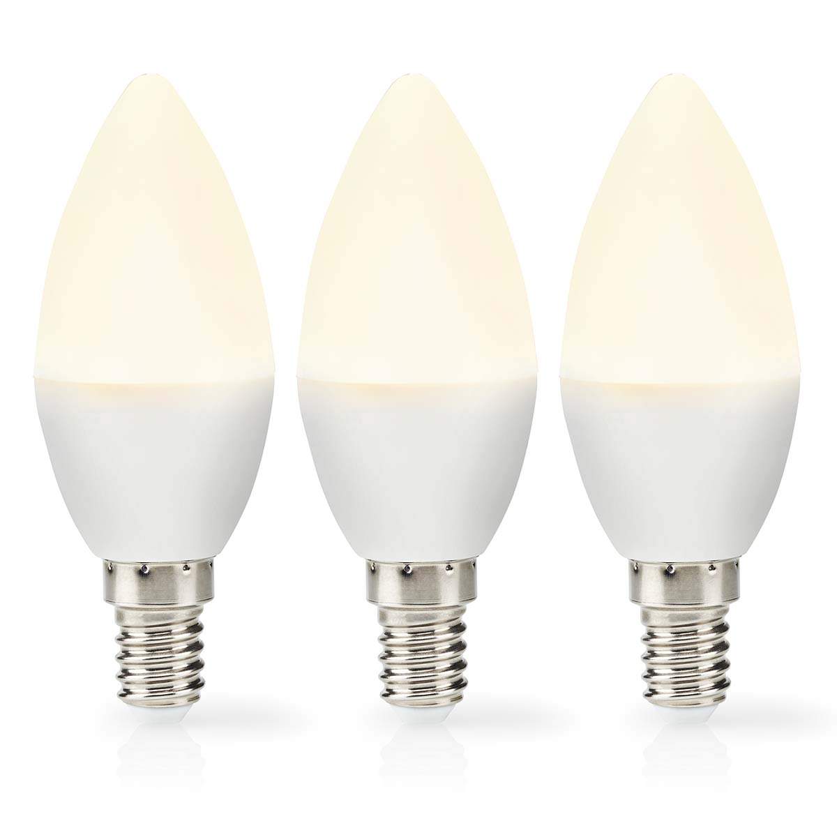 LED Pære E14 | Stearinlys | 2.8 W | 250 lm | 2700 K | Varm Hvid | Frosted | 3 stk. billede