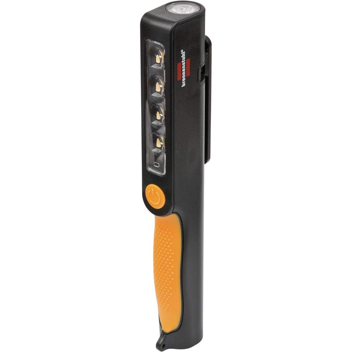 Genopladeligt LED-clipslys / handy LED-penlys med 200+150lm (batteridrevet arbejdslys, inspektionslys inkl. drejelig klemme med