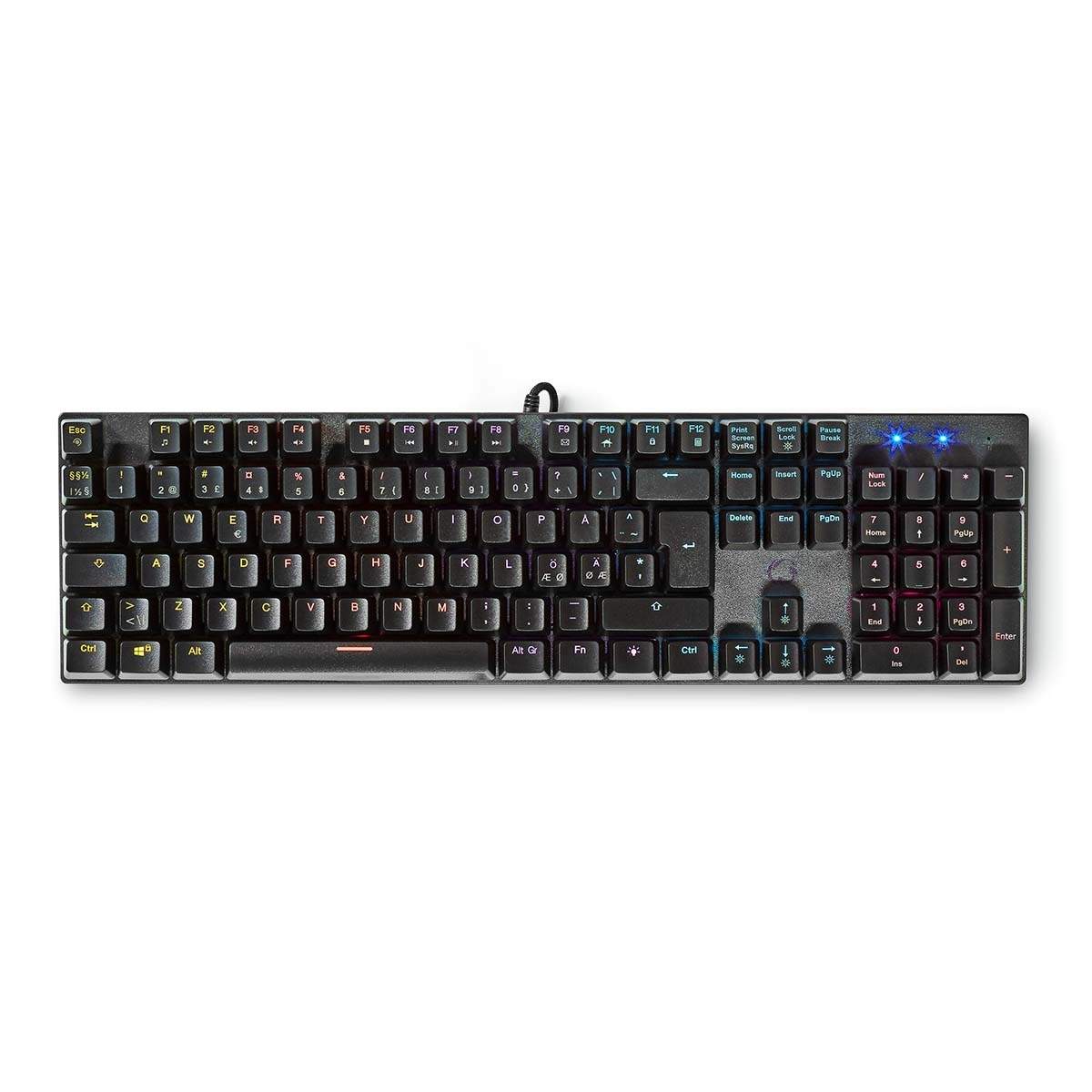 Wired Gaming Keyboard | USB Type-A | Mekaniske Taster | LED | QWERTY | ND layout | USB Drevet | Strømkabellængde: 1.50 m | Gamin
