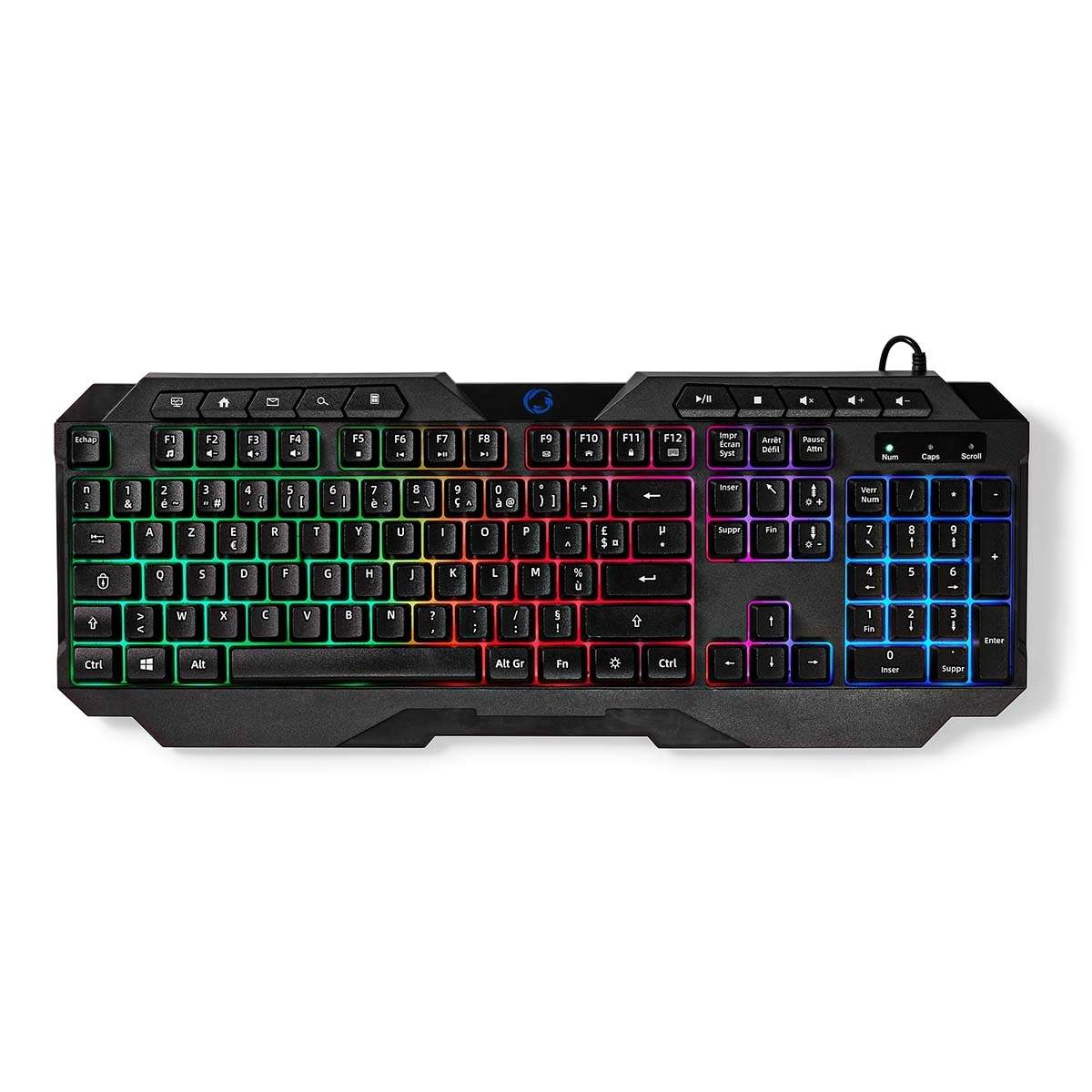 Wired Gaming Keyboard | USB Type-A | Membrane Nøgler | LED | AZERTY | FR layout | USB Drevet | Strømkabellængde: 1.30 m | Multim billede