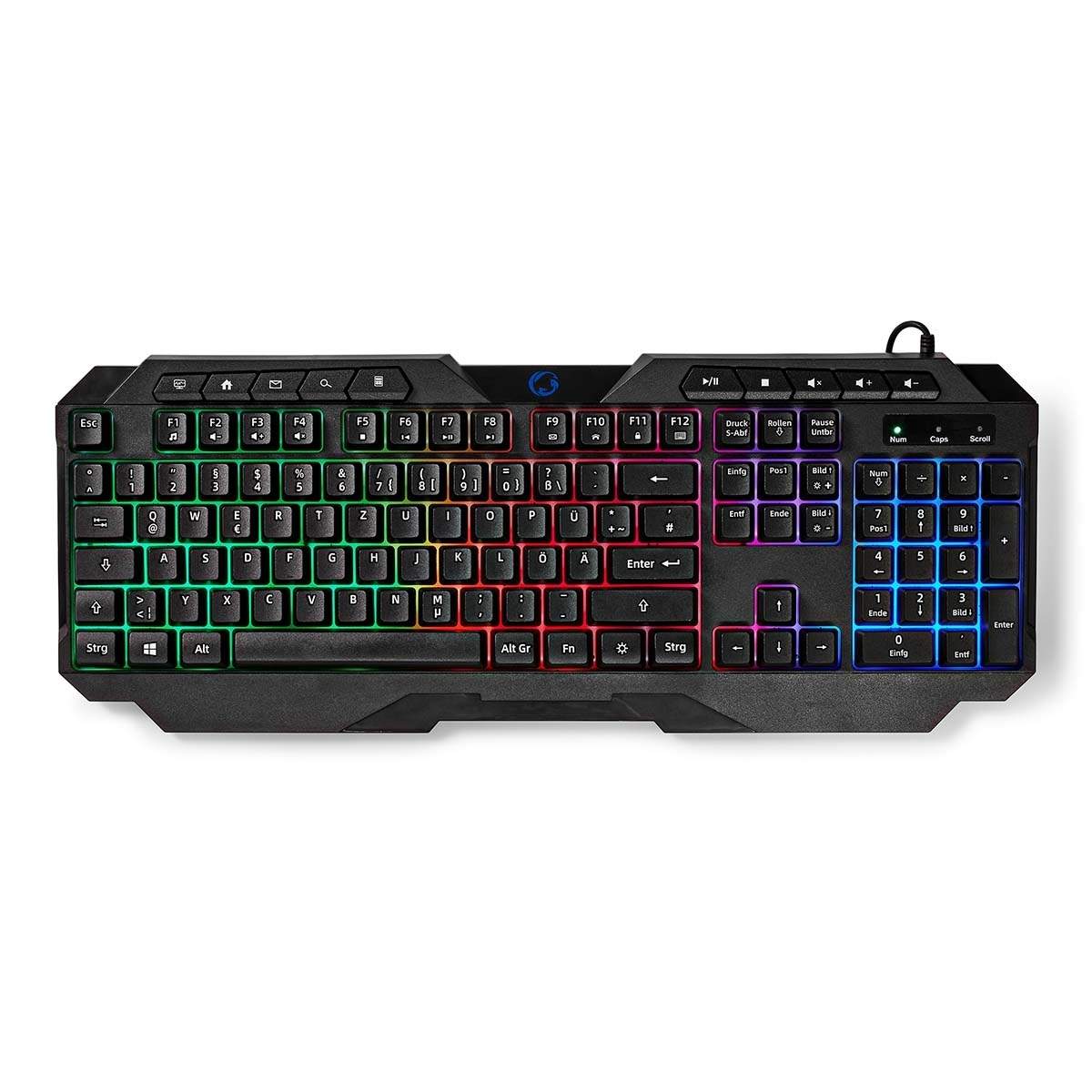 Wired Gaming Keyboard | USB Type-A | Membrane Nøgler | LED | QWERTZ | DE layout | USB Drevet | Strømkabellængde: 1.30 m | Multim