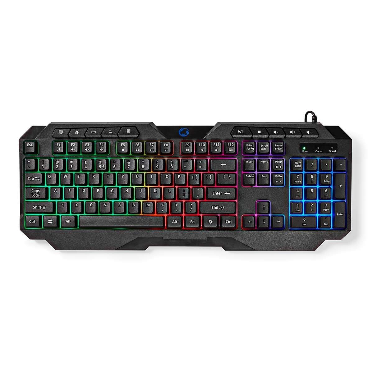 Wired Gaming Keyboard | USB Type-A | Membrane Nøgler | LED | QWERTY | US layout | USB Drevet | Strømkabellængde: 1.30 m | Multim billede