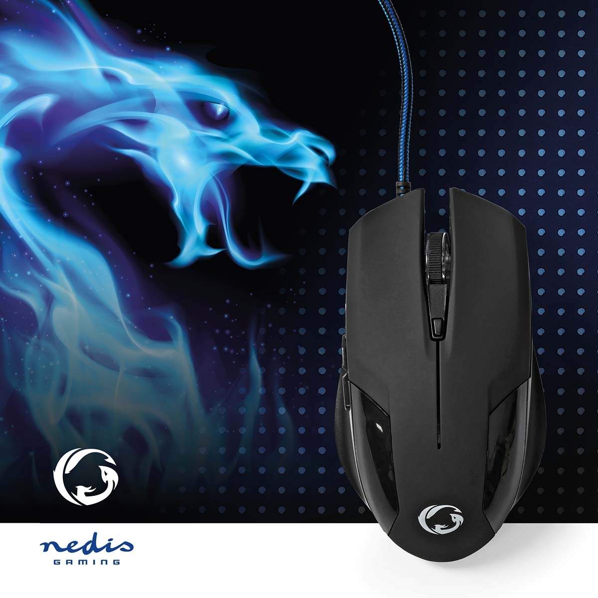 Alternativ bild 1 för Nedis Gaming - mouse - USB - black - Mouse - Optic - 6 knappar - Svart