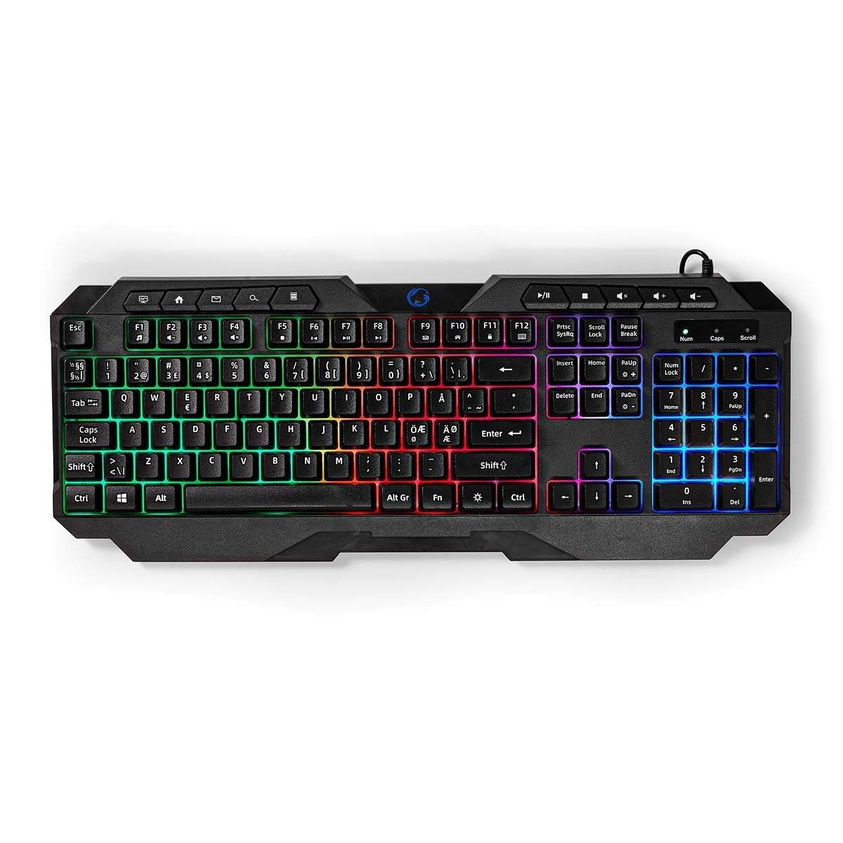 Wired Gaming Keyboard | USB Type-A | Membrane Nøgler | LED | QWERTY | ND layout | USB Drevet | Strømkabellængde: 1.30 m | Multim