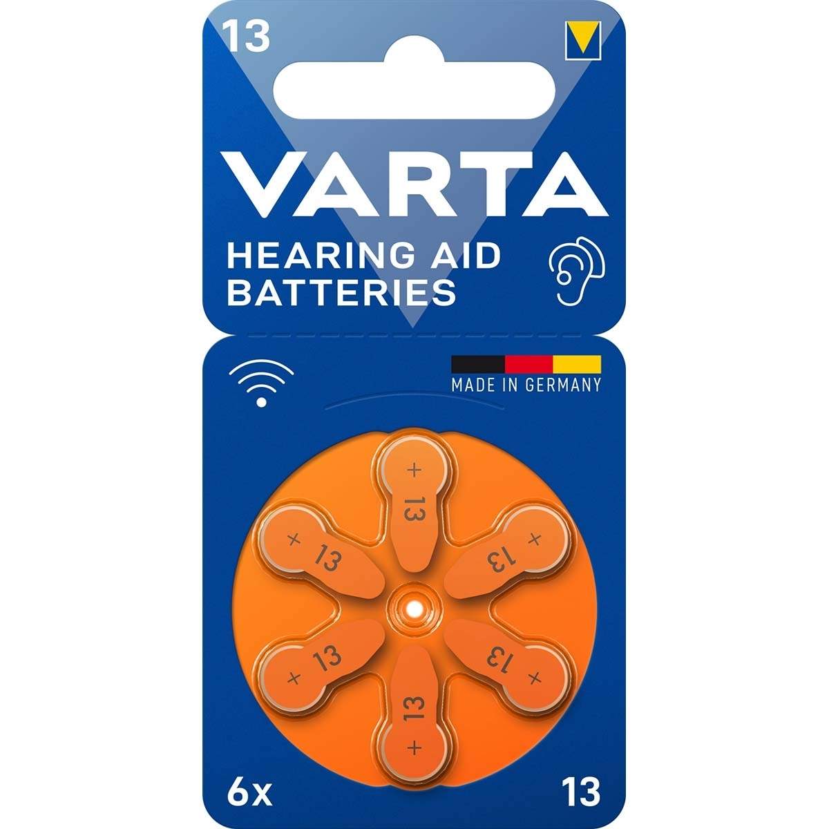 Alternativ bild 1 för Varta 24606 101 416, Engångsbatteri, Zink-luft, 1,45 V, 6 styck, Orange, 5,35 mm