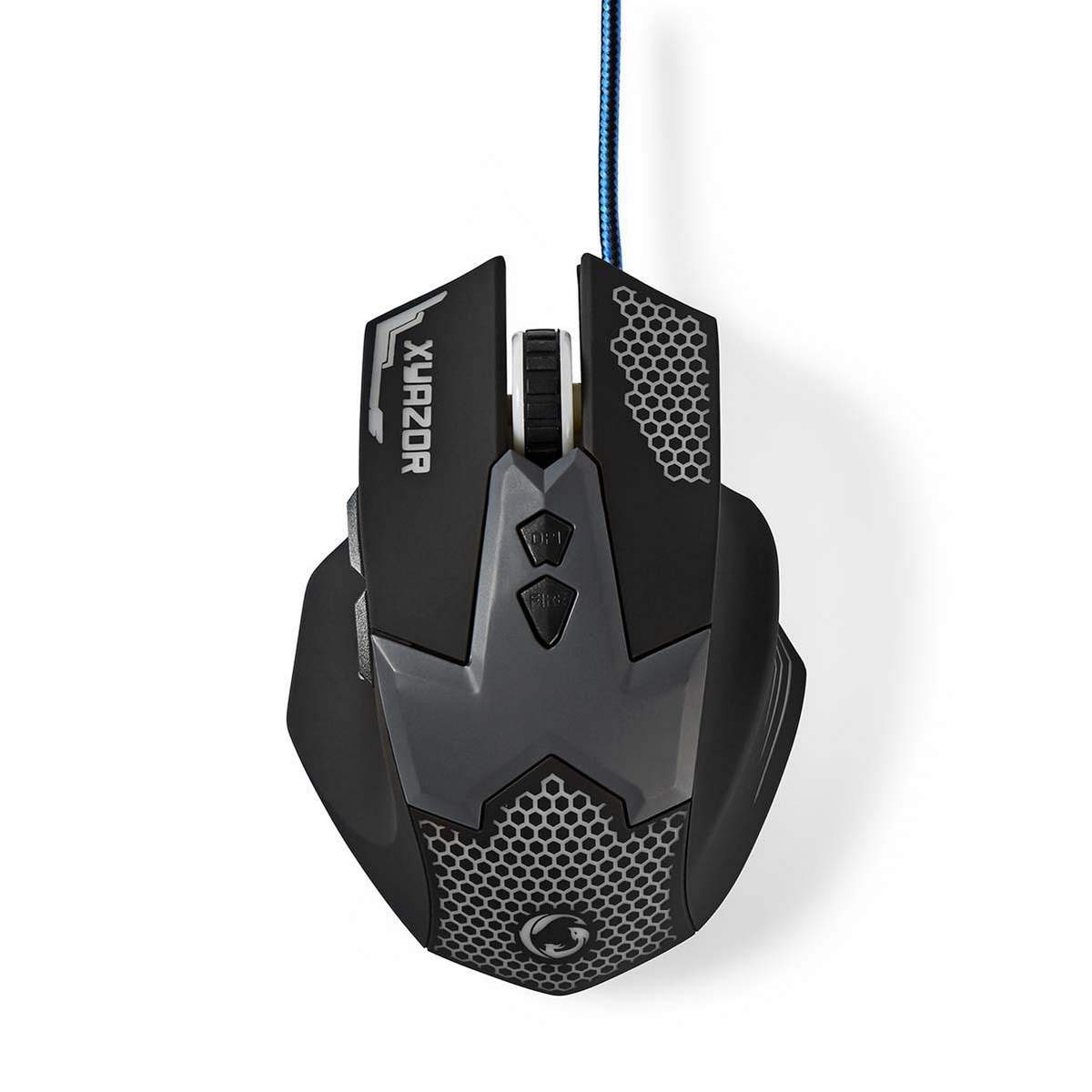 Gaming Mouse | Kabel | 800 / 1200 / 1600 / 2400 dpi | Justerbar DPI | Antal knapper: 7 | Højrehåndet | 1.50 m | LED billede