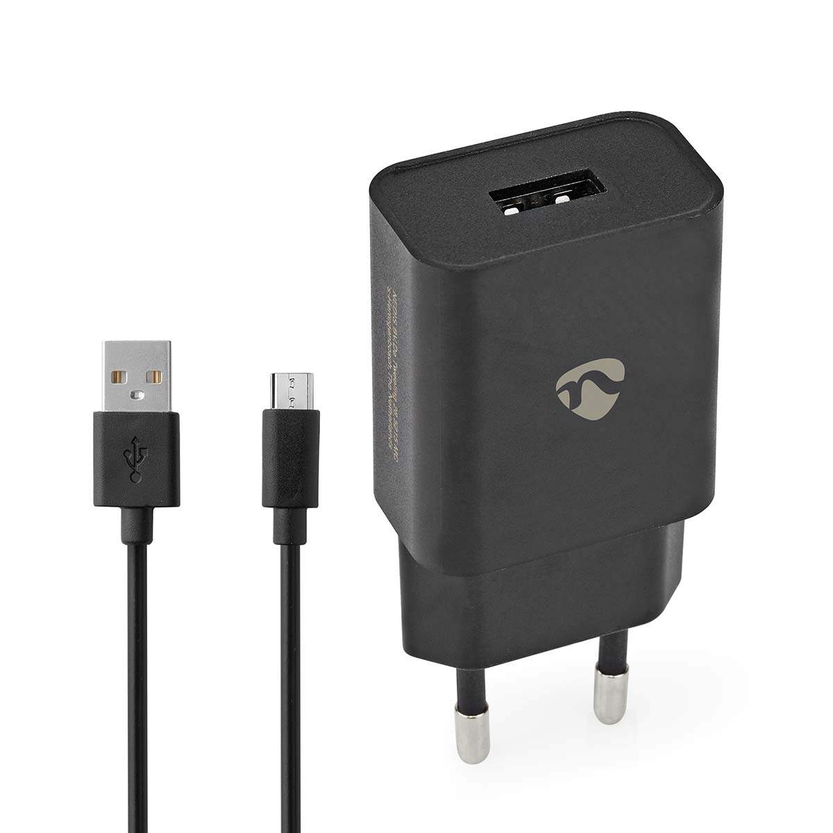 Vægoplader | 5 W | Hurtigopladningsfunktion | 1.0 A A | Antal output: 1 | USB-A | Micro USB (Loose) kabel | 1.00 m | Single Volt