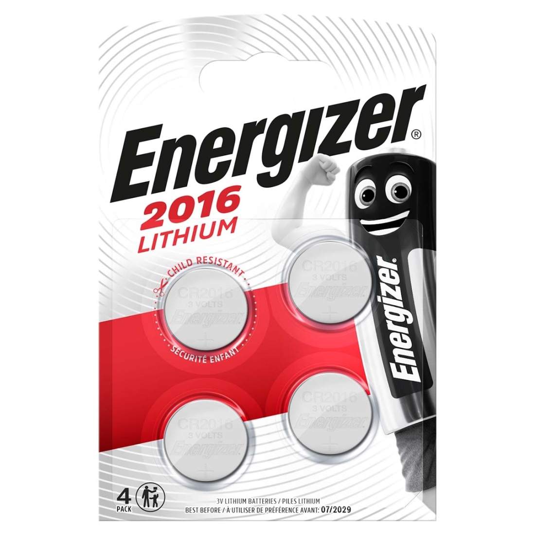 Lithium knappcellsbatteri CR2016 3.2 V DC 90 mAh 4-Blister Silver | Leksaker & Spel - Leksaker | Pryloteket
