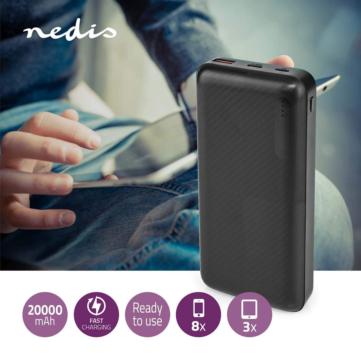 Alternativ bild 1 för Nedis UPBKPD20000BK power bank PowerBank
