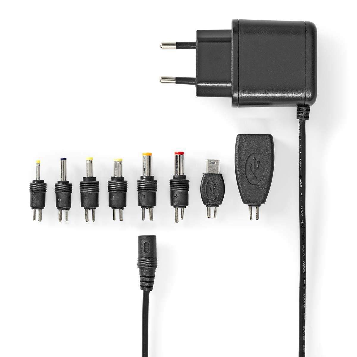 Universal AC Power Adapter | 12.5 W | 5 V DC | 1.60 m | 2.5 A | 8 plug(s) | Sort