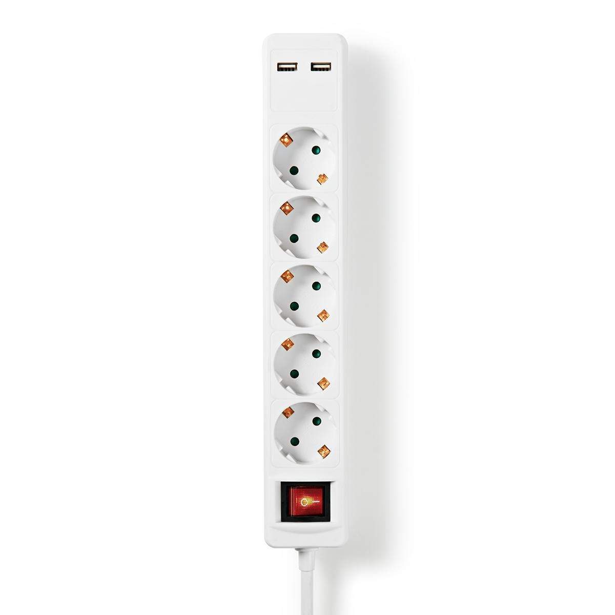 Udvidelse Socket | Stikprop med sidebens jord / Type F (CEE 7/7) | 5-vejs | 1.50 m | 3680 W | 16 A | Slags jordforbindelse: Side
