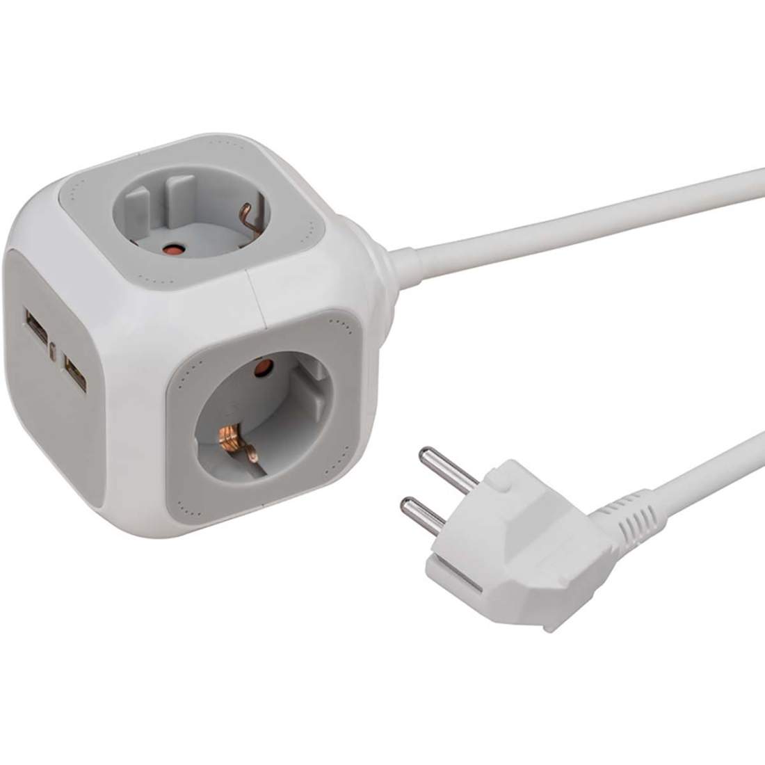 ALEA-Power Eldosa med USB/kontaktblock (4-vägs plug-in-uttag, 2x USB-laddare och 1,40 m kabel) TYPE F | Hem & Hobby - Hem & Hushåll - Kök - Köksredskap - Lock | Pryloteket