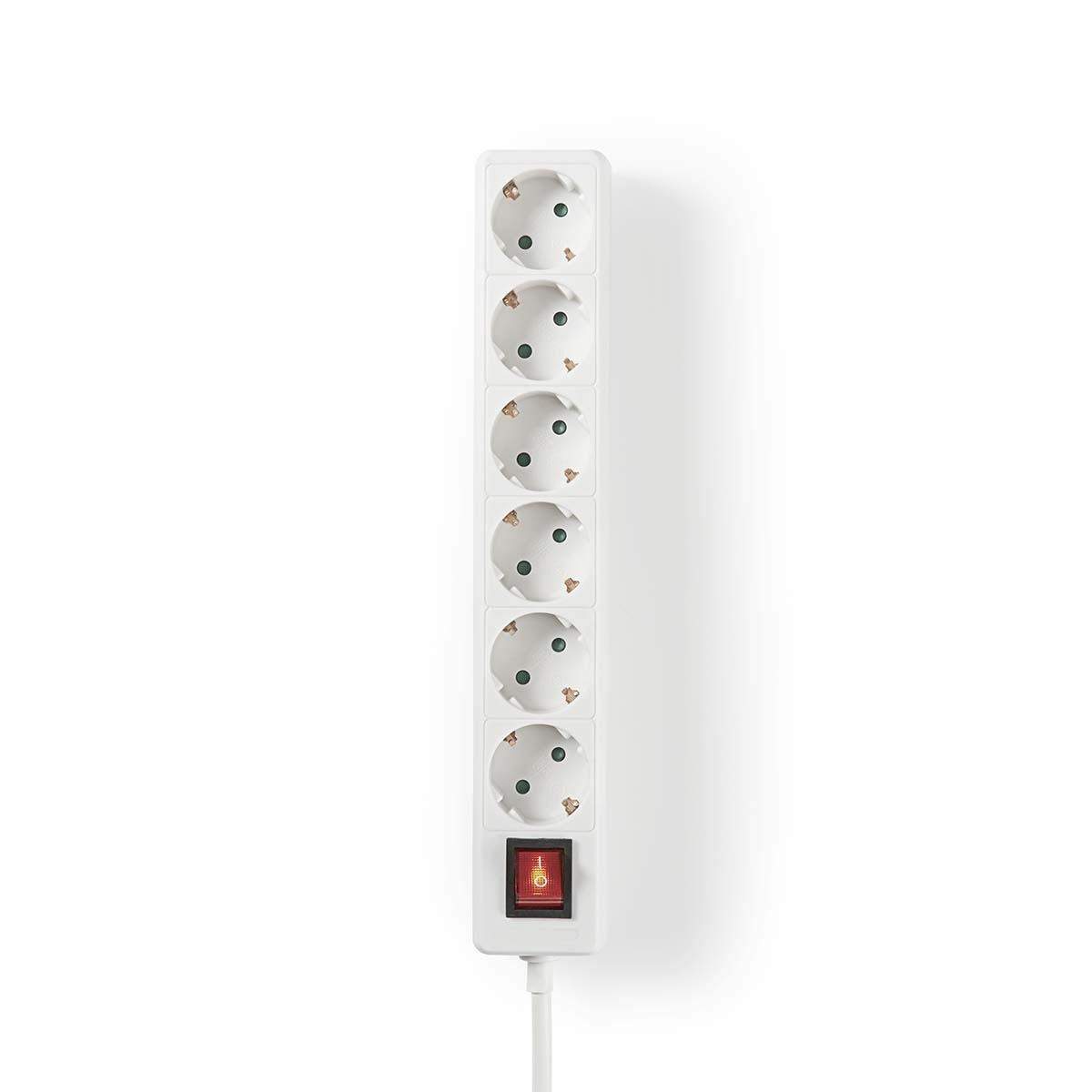 Udvidelse Socket | Stikprop med sidebens jord / Type F (CEE 7/7) | 6-vejs | 3.00 m | 3680 W | 16 A | Slags jordforbindelse: Side