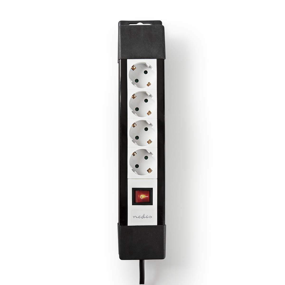Udvidelse Socket | Stikprop med sidebens jord / Type F (CEE 7/7) | 4-vejs | 3.00 m | 3680 W | 16 A | Slags jordforbindelse: Side