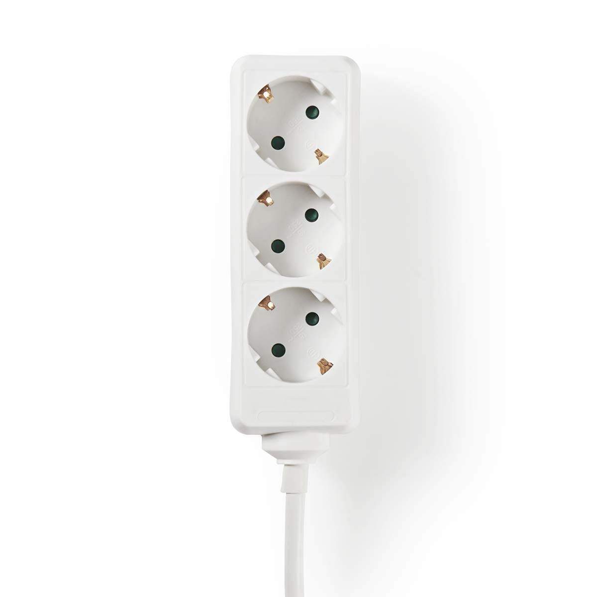 Udvidelse Socket | Stikprop med sidebens jord / Type F (CEE 7/7) | 3-vejs | 5.00 m | 3680 W | 16 A | Slags jordforbindelse: Side