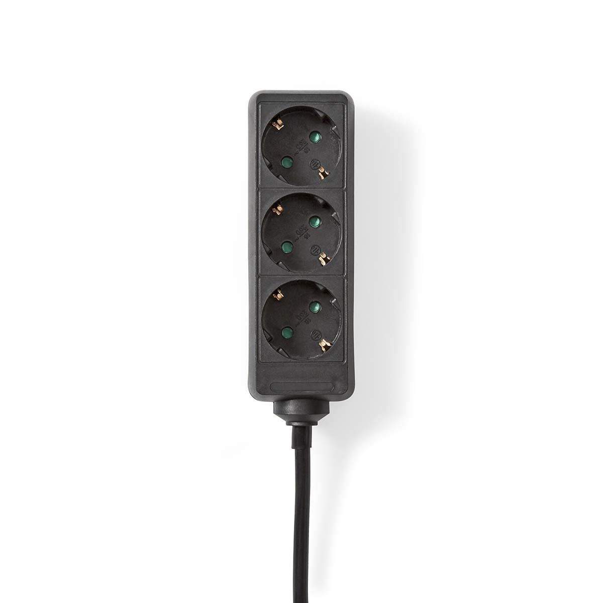 Udvidelse Socket | Stikprop med sidebens jord / Type F (CEE 7/7) | 3-vejs | 3.00 m | 3680 W | 16 A | Slags jordforbindelse: Side