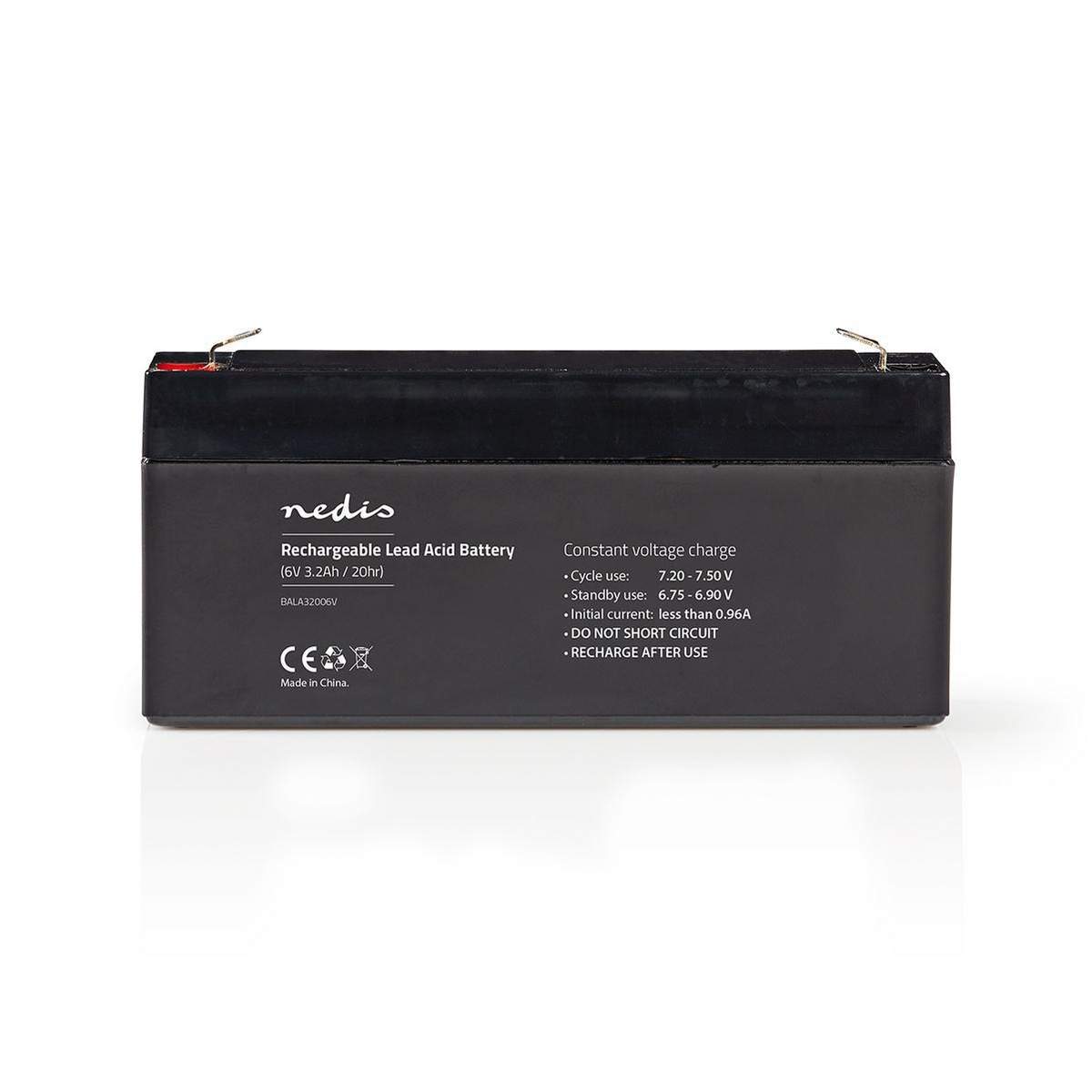 Genopladeligt blybatteri | Bly-syre | Opladningsbar | 6 V | 3200 mAh
