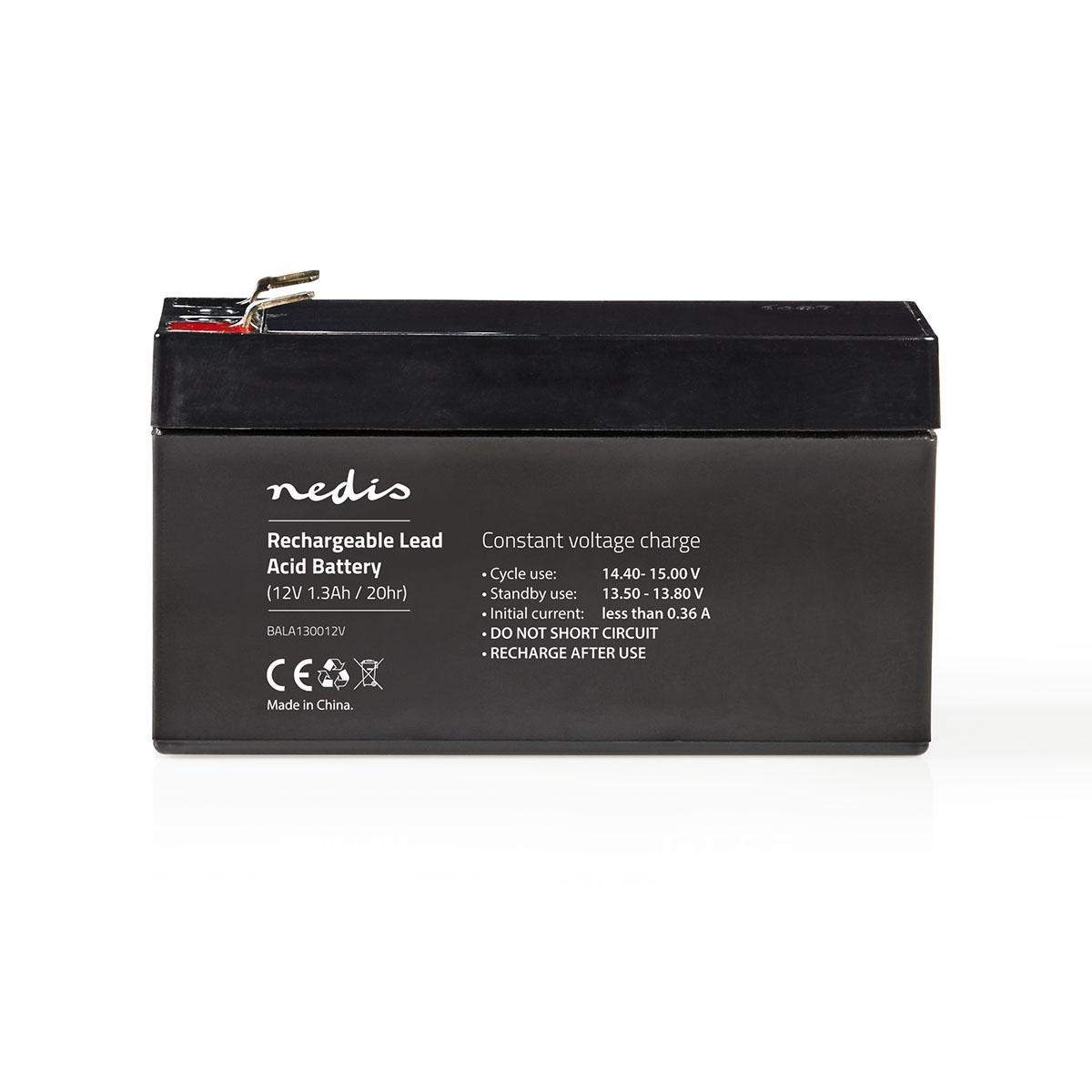 Nedis Genopladeligt blybatteri | Bly-syre | Opladningsbar | 12 V | 1300 mAh