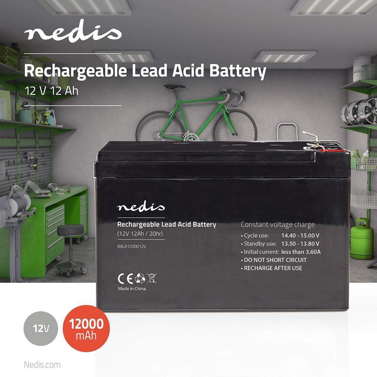 Alternativ bild 1 för Nedis BALA1200012V - UPS battery - Lead Acid - 12000 mAh
