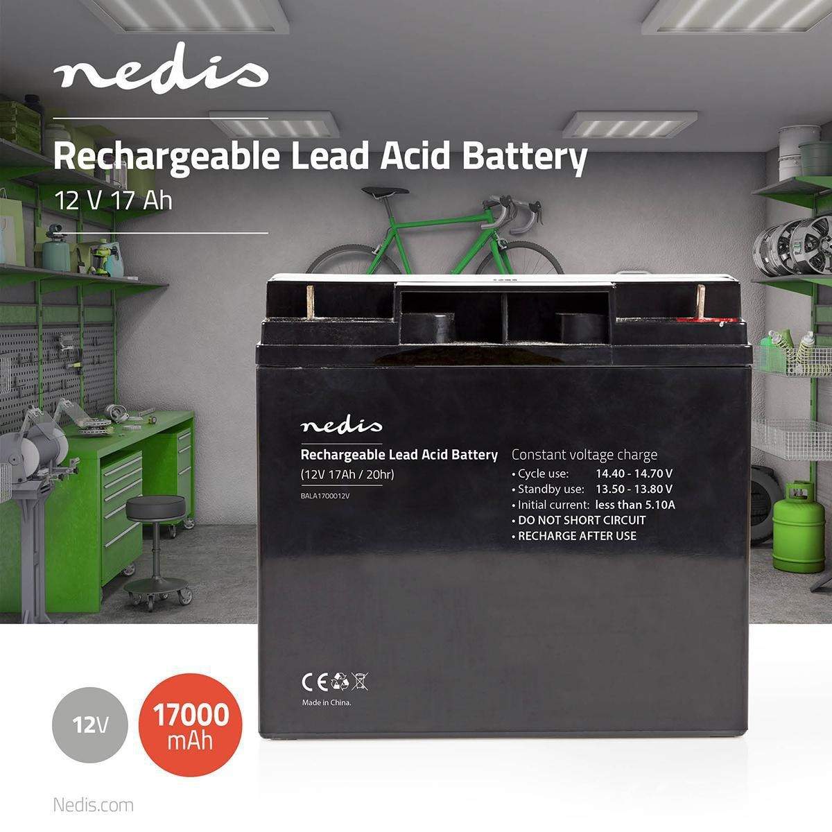 Alternativ bild 1 för Nedis BALA1700012V - UPS battery - Lead Acid - 17000 mAh