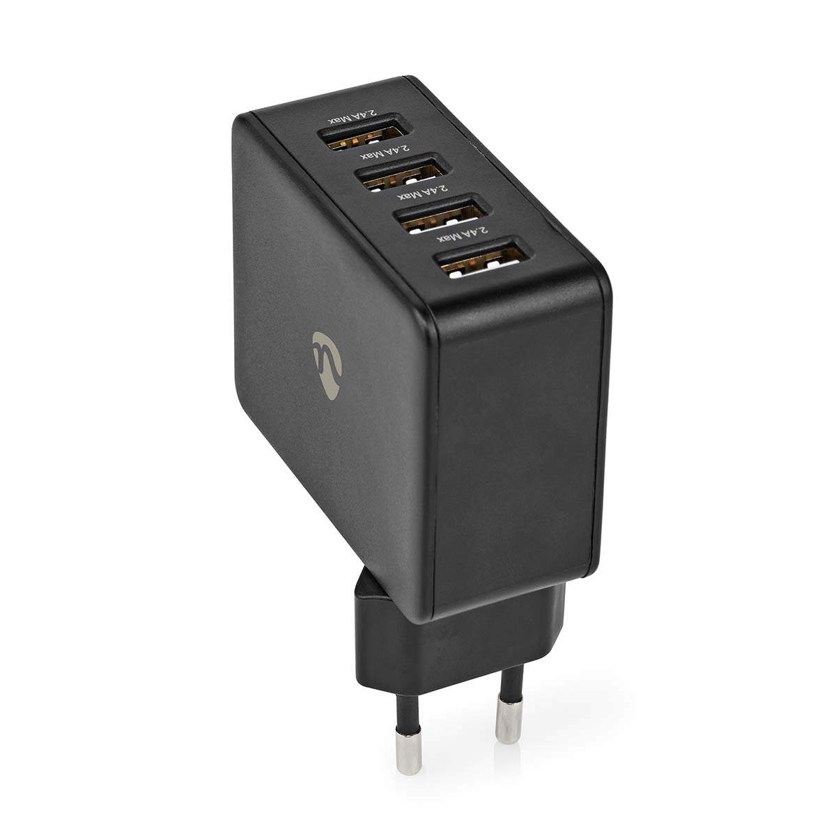 Vægoplader | 24 W | Hurtigopladningsfunktion | 4x 2.4 A | Antal output: 4 | 4x USB-A | Uden Kabel | Single Voltage Output
