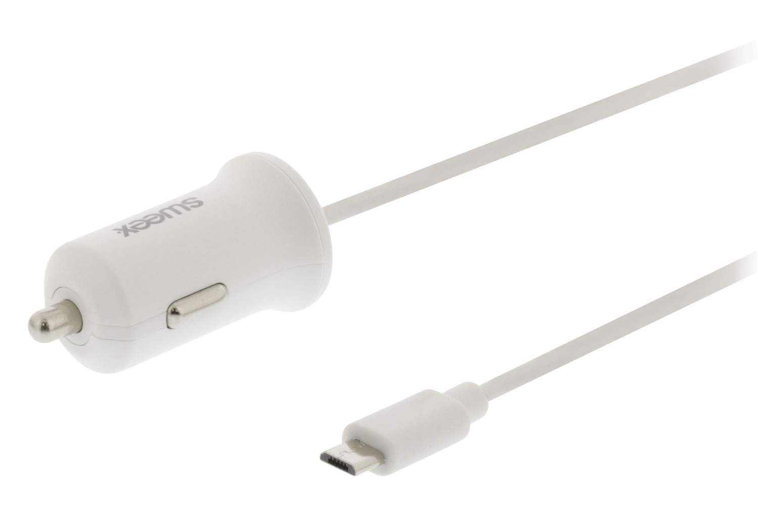Biloplader 2.4 A Micro USB Hvid