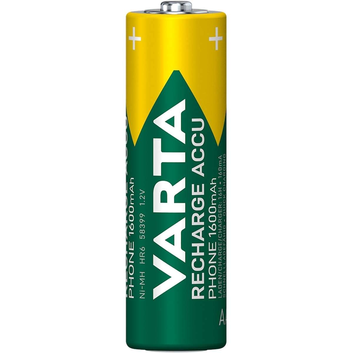 Genopladelige Ni-MH Batteri AA | 1.2 V DC | 1600 mAh | 2-Blister kort