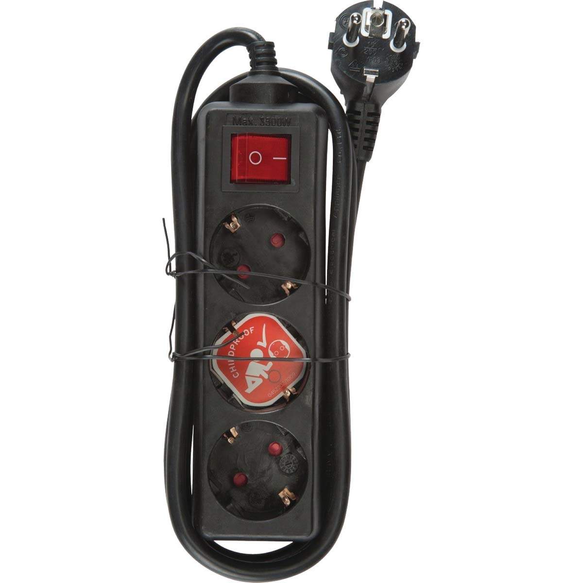 Forlængelse sokkel 3-vejs 1.40 m Sort - Beskyttelseskontakt TYPE F