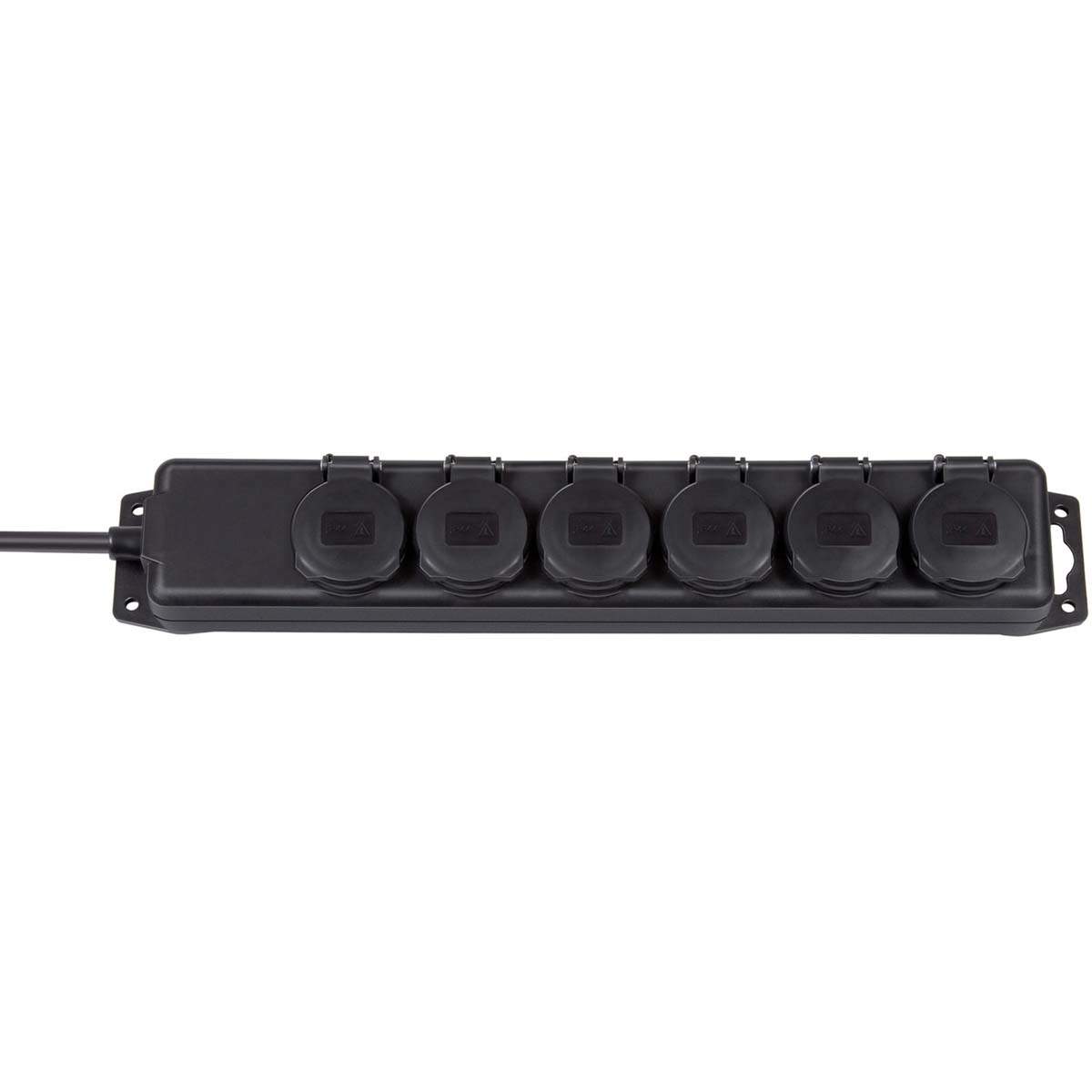 Jatkopistorasia 6-Paikkaa 2.00 m Musta - Suojakosketin TYPE F