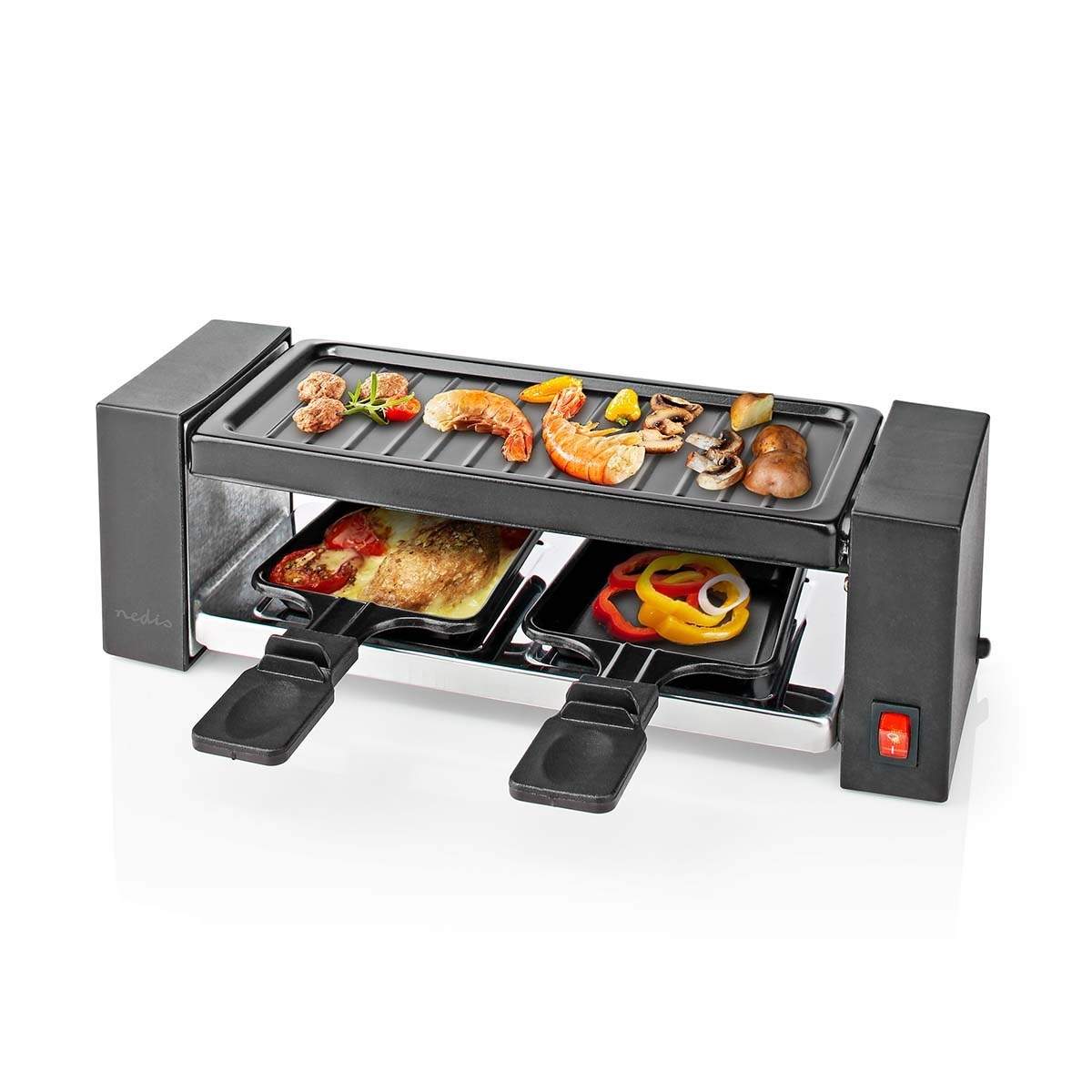 Gourmet / Raclette | Grill | 2 Personer | Spatel | Non-stick belægning | Rektangel billede