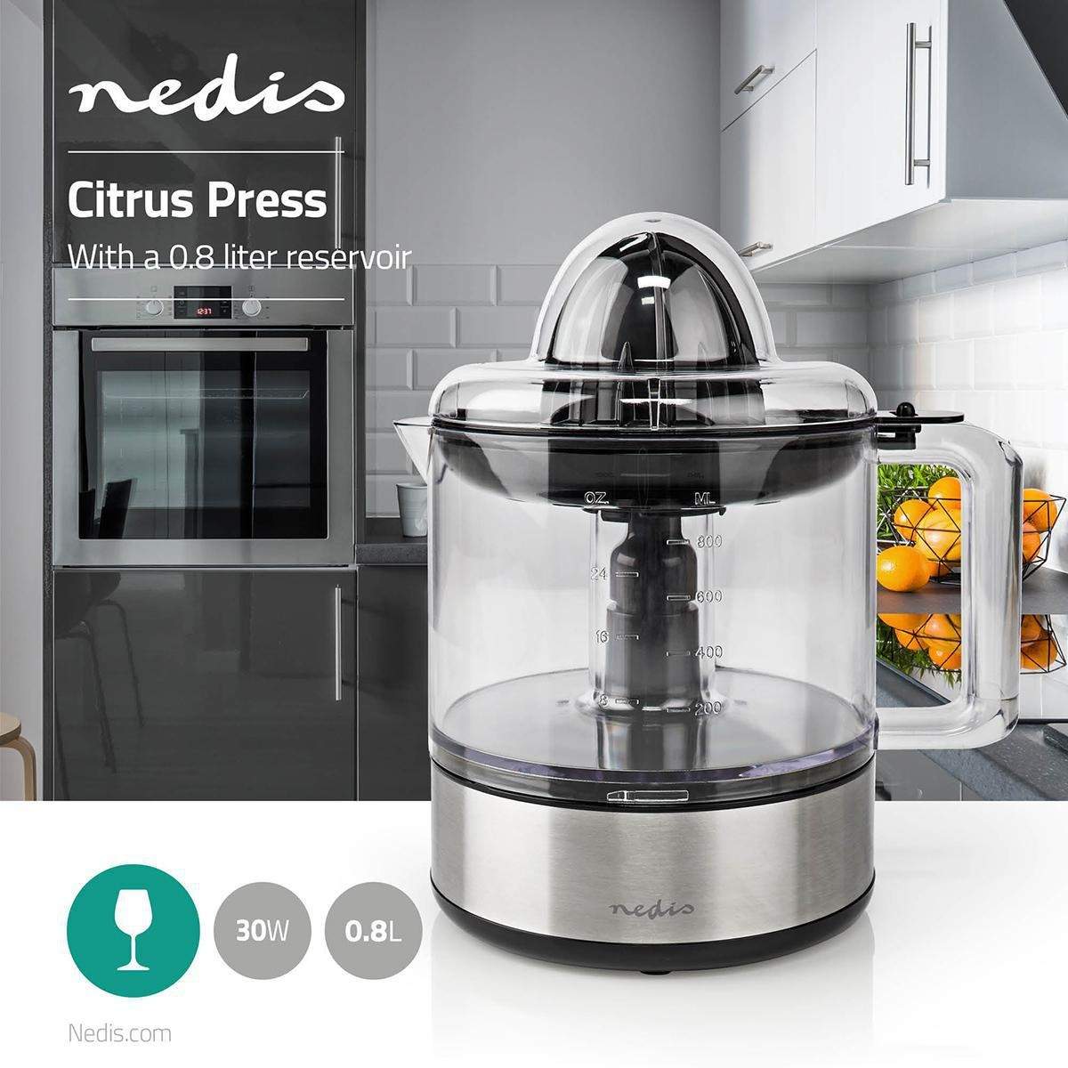 Alternativ bild 1 för Nedis KAJC110CBK - citrus press - black / silver