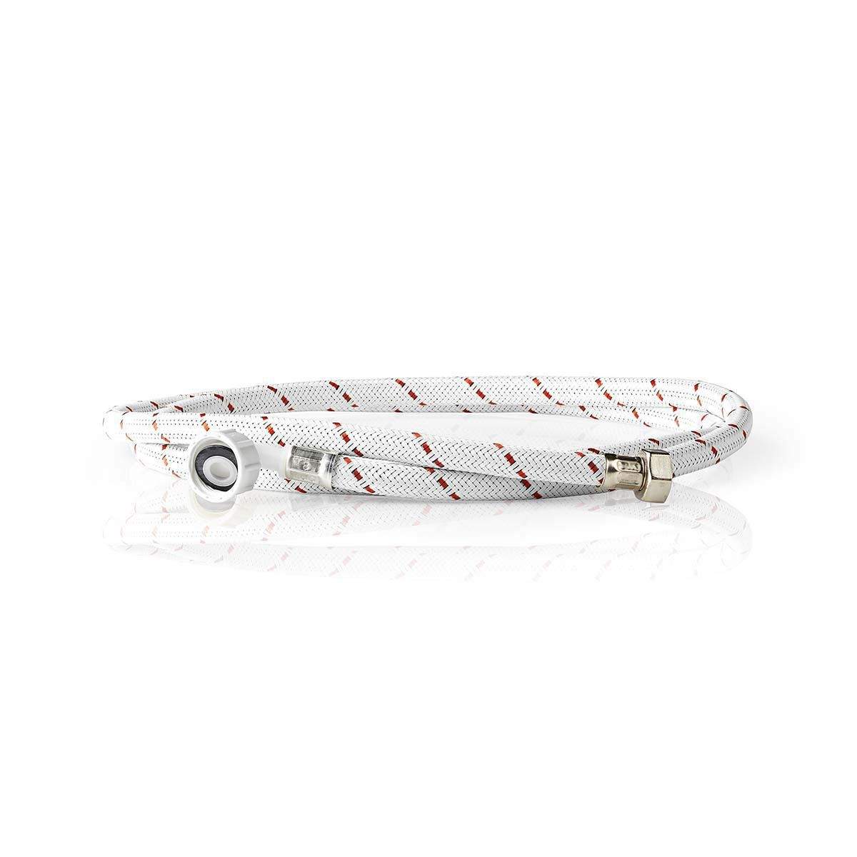 Nylon Indløbsslange | 1/2'' | 3/4'' | 10 Bar | 90 °C | 2.00 m | Ansøgning: Tallerken / Vaskemaskine | Nylon | Hvid / Rød billede