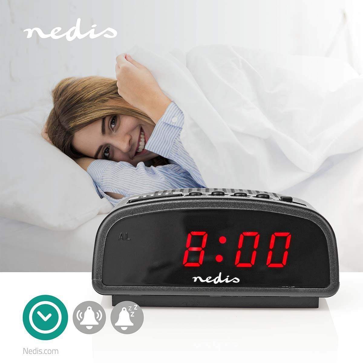 Alternativ bild 1 för Nedis - alarm clock - electronic - desktop - black