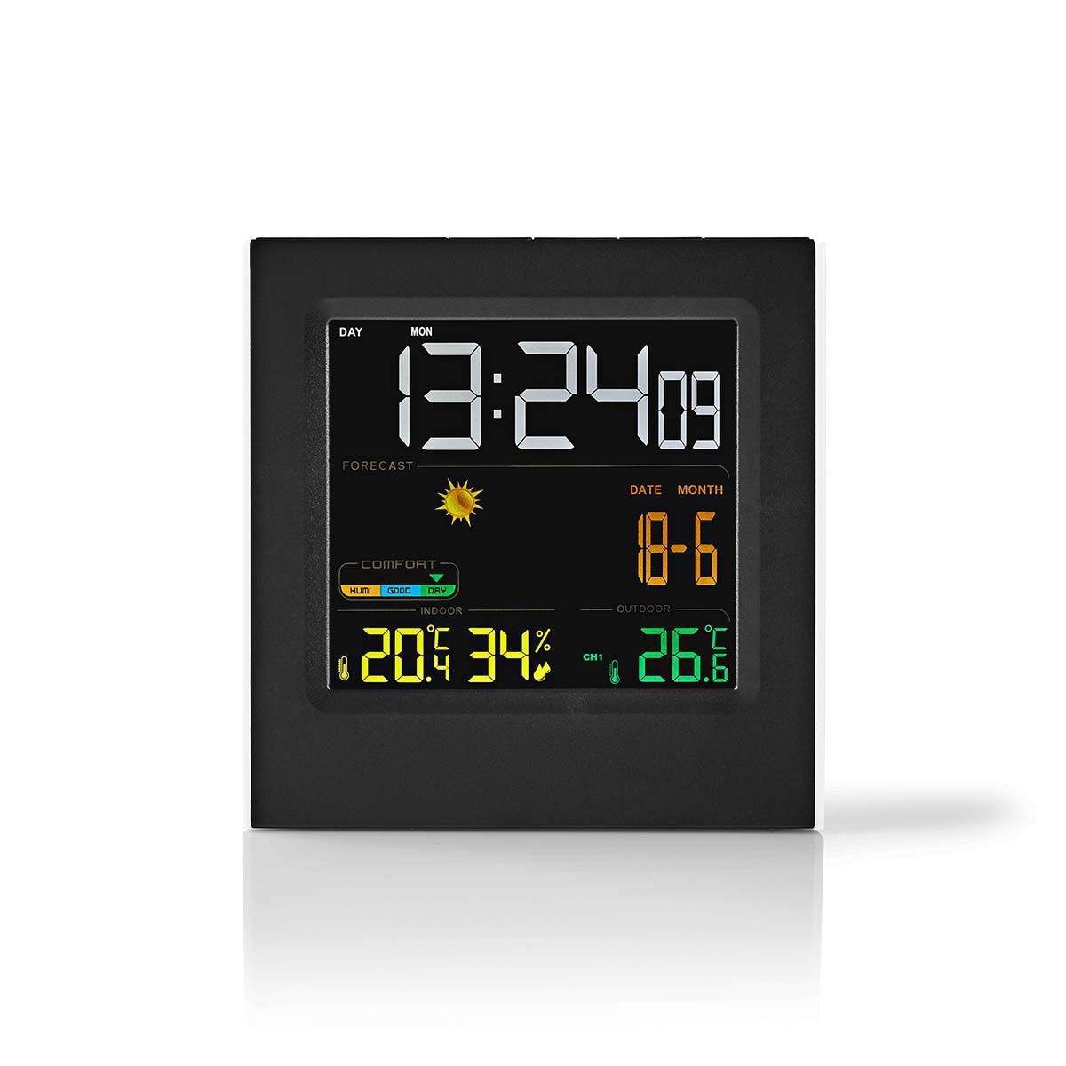 vejrstation | Indendørs & Udendørs | Inkluderet trådløs vejrsensor | Vejrudsigt | Tidsvisning | LED Display | Alarmurfunktion