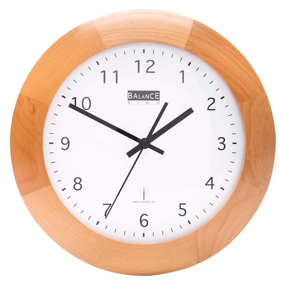 Radio-ohjattava Seinäkello 32 cm Analoginen Ruskea/Valkoinen