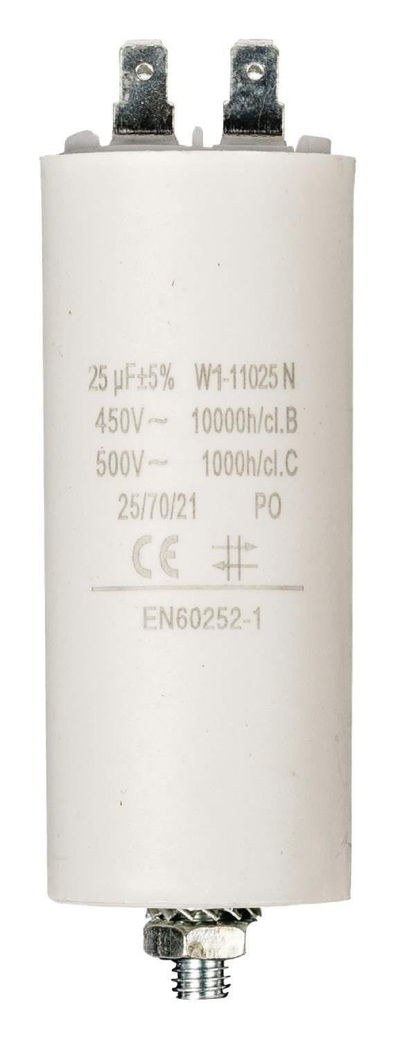 Kondensator 450V + Jordet 25.0uf / 450 v + Aarde