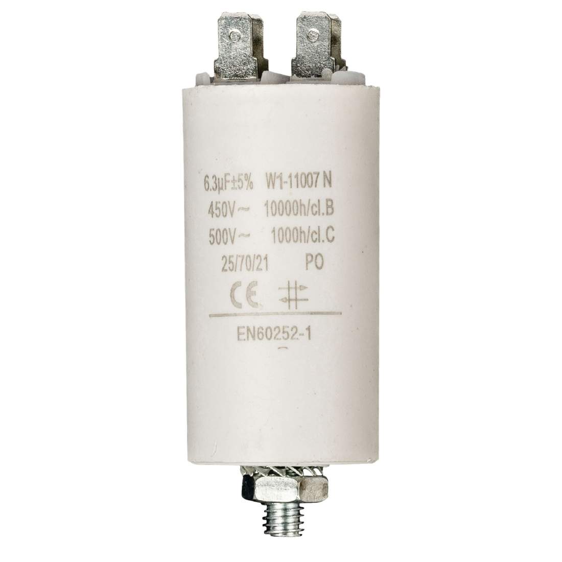 Kapacitor 450V + Earth 6.3uf / 450 v + Aarde | Elektronik - Kablar & Adaptrar - Övrigt | Pryloteket