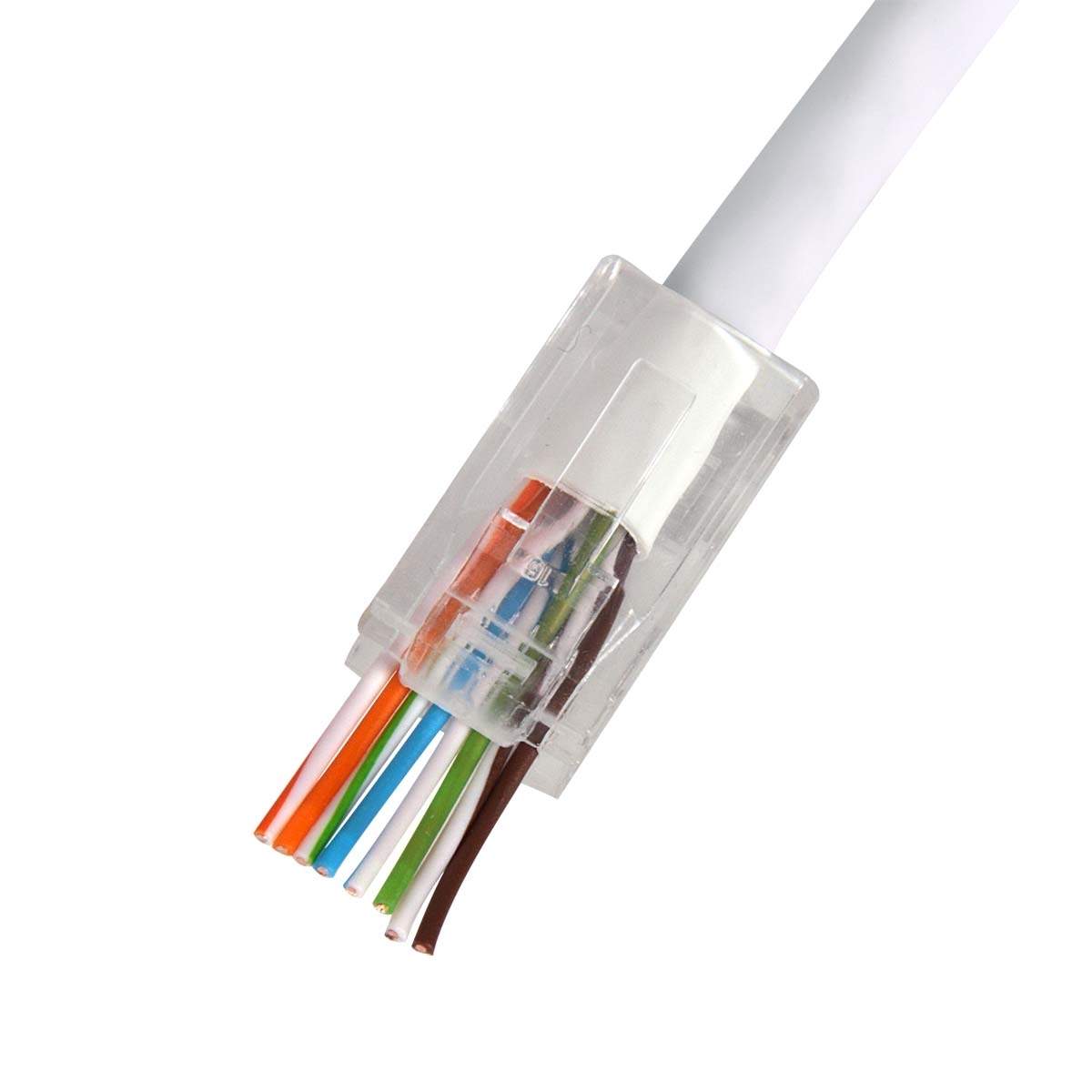 QCRJ45 CAT6 UTP 100 Quick connect U/UTP CAT6 data connector RJ45 with white thule 100 pcs | Hem & Hobby | Pryloteket