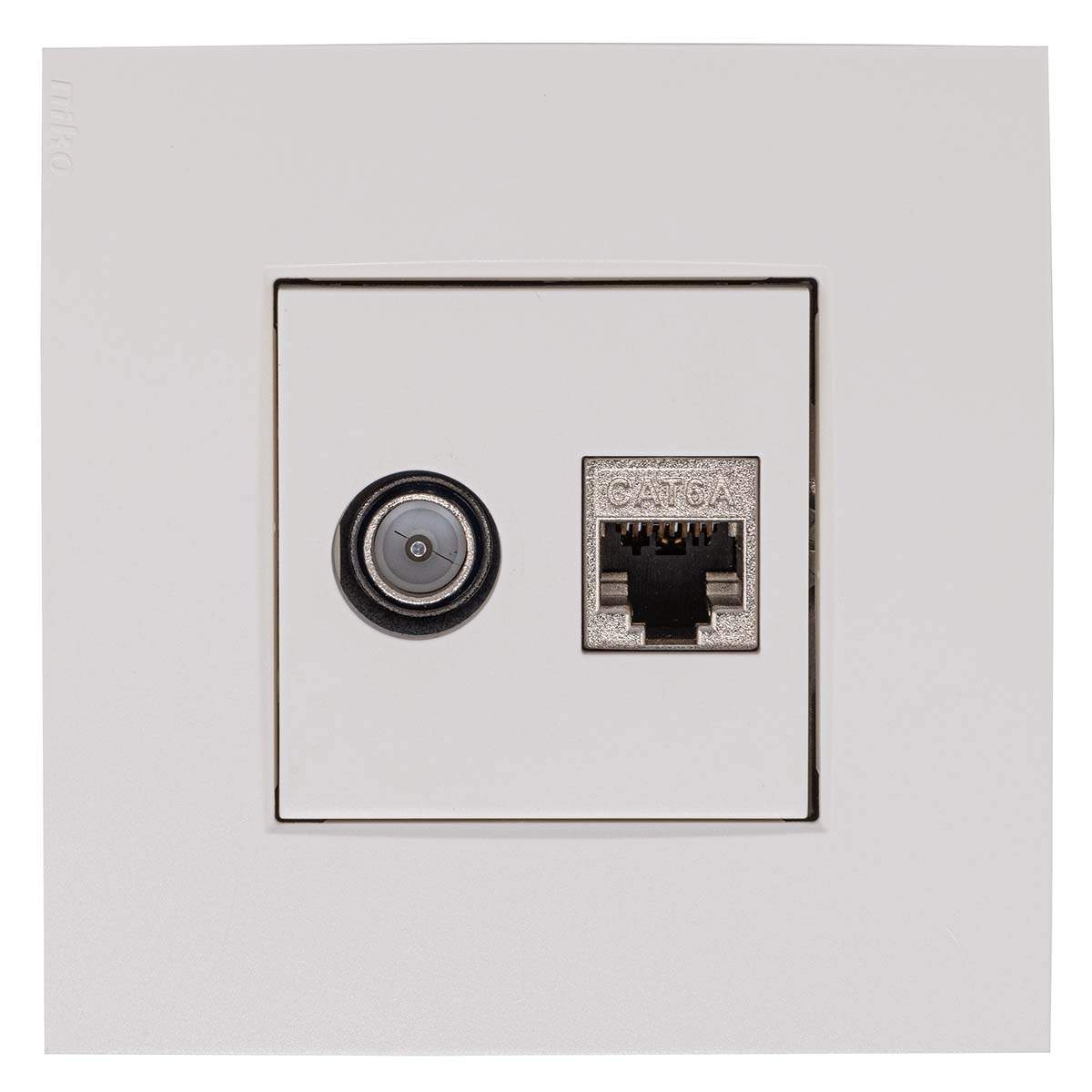 EDB02 CDN Coax TV /Data RJ45 socket, incl. central plate and cover plate 9010 Niko,Telenet/VOO