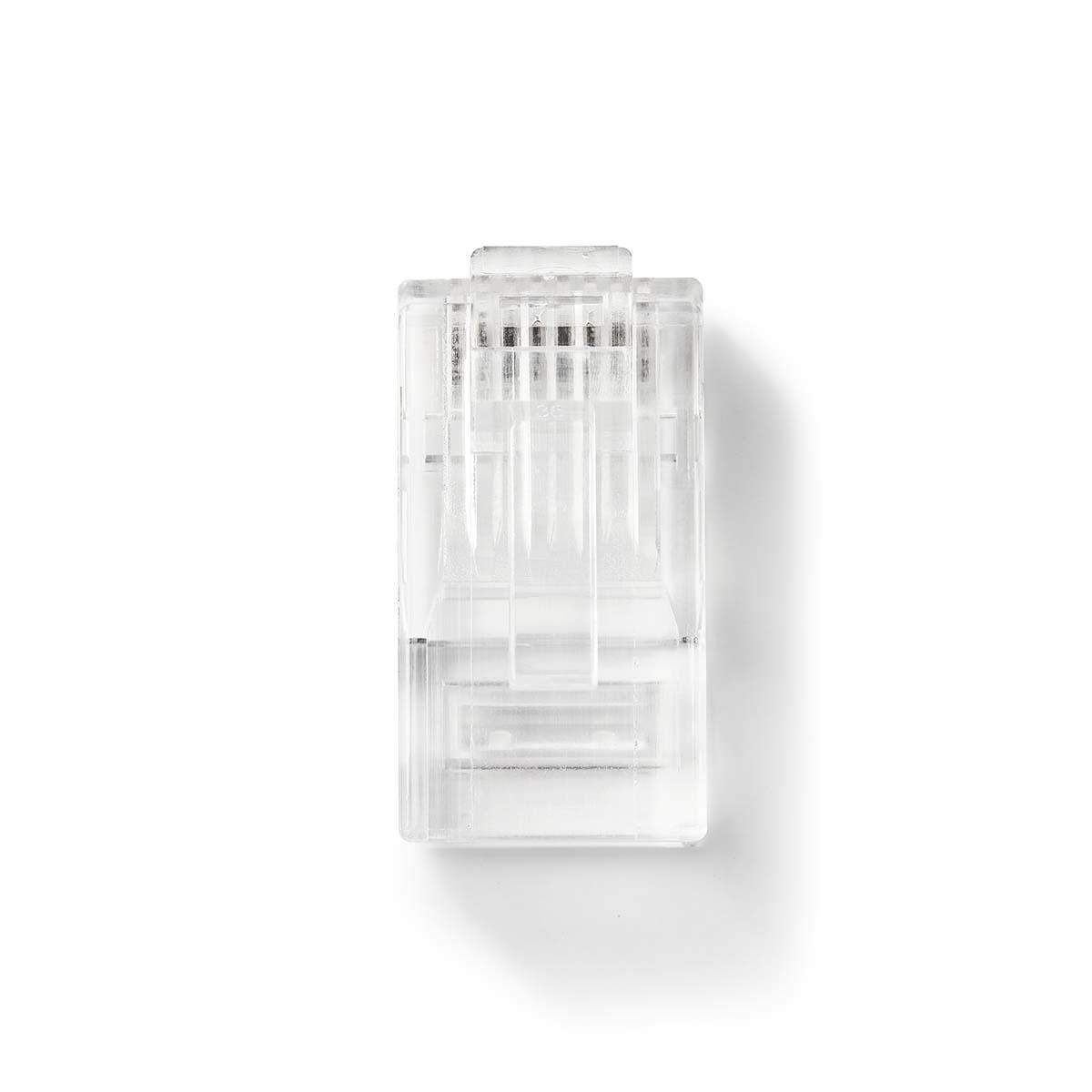 RJ45-stik | RJ45 Pass Through | Solid UTP CAT5 | Lige | Guldplateret | 10 stk. | PVC | Gennemsigtig | Box