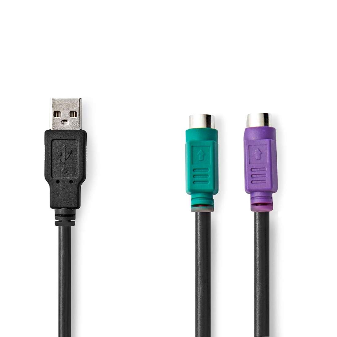 2 i 1kabel USB 2.0 USB-A Hane 2x PS/2 Hona 480 Mbps 0.30 m Nickelplaterad Rund PVC Svart Låda | Elektronik - Kablar & Adaptrar - Adaptrar & Signalomvandlare - USB | Pryloteket