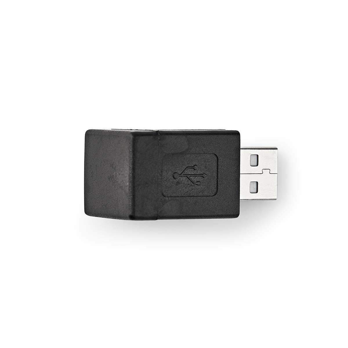 USB-A Sovitin | USB 2.0 | USB-A Uros | USB-A Naaras | 480 Mbps | Pyöreä | Niklattu | PVC | Musta | Laatikko