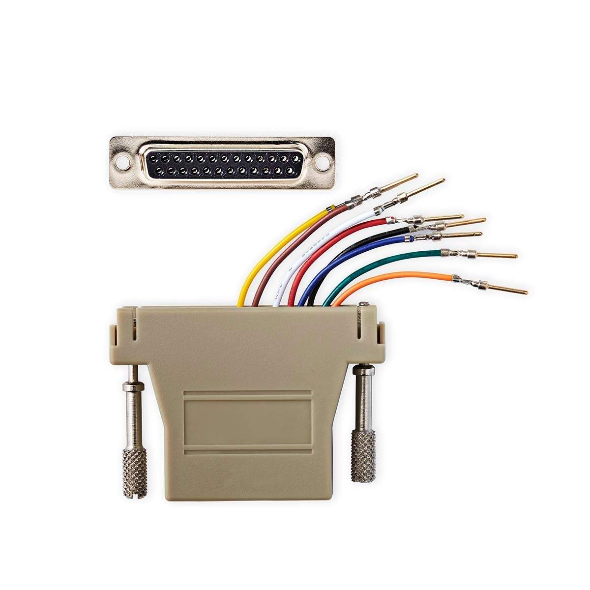 Seriel adapter | Adapter | D-SUB 25-Pin Hun | RJ45 Hun | Nikkelplateret | Elfenben | Box