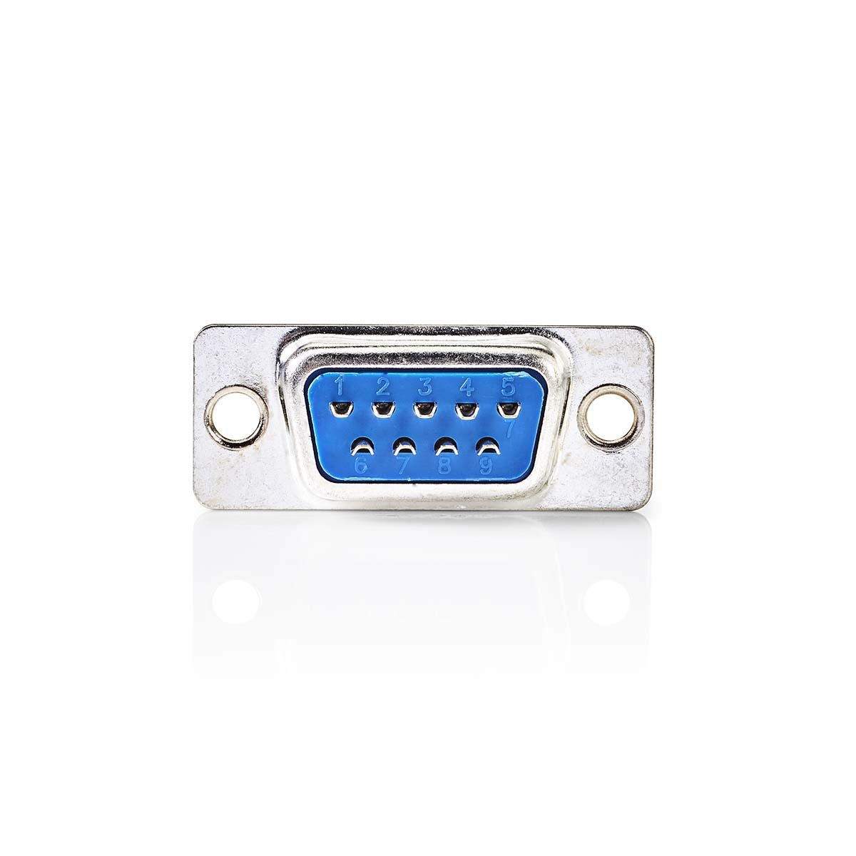 Alternativ bild 1 för Nedis D-Sub Chassis Mount | D-SUB 9-Pin Female | Silver | Box